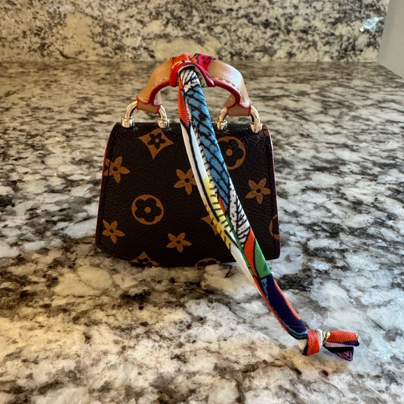 Brown Inspired Designer Mini Handbag Bag Charm - Picture 3 of 7